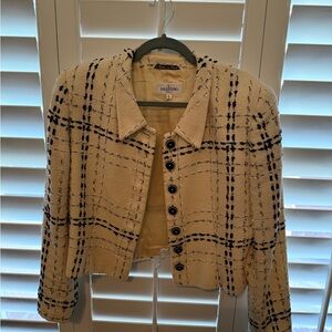 Valentino Beige and Black Checkered Blazer